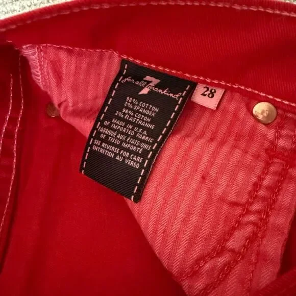 7 for All Mankind Red Women's Skinny Jeans - Picture 6 of 8